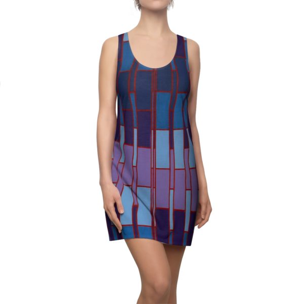 Kat's Purple and Blue Women's Cut & Sew Racerback Dress - Image 6