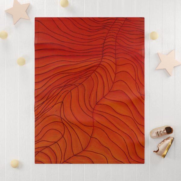 Kat's Orange Soft Fleece Baby Blanket - Image 3