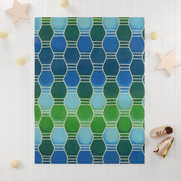 Kat's Green Soft Fleece Baby Blanket - Image 3