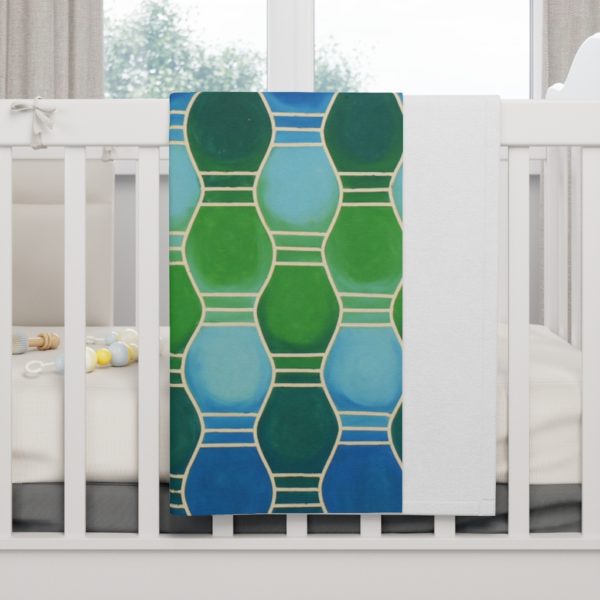 Kat's Green Soft Fleece Baby Blanket - Image 4
