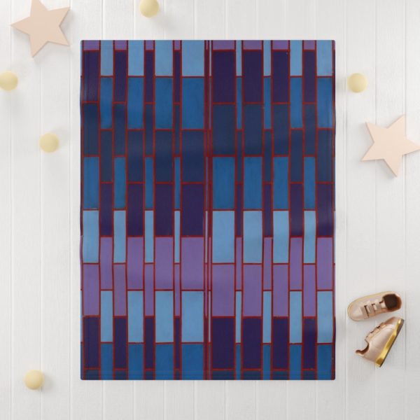 Kat's Purple and Blue Soft Fleece Baby Blanket - Image 3