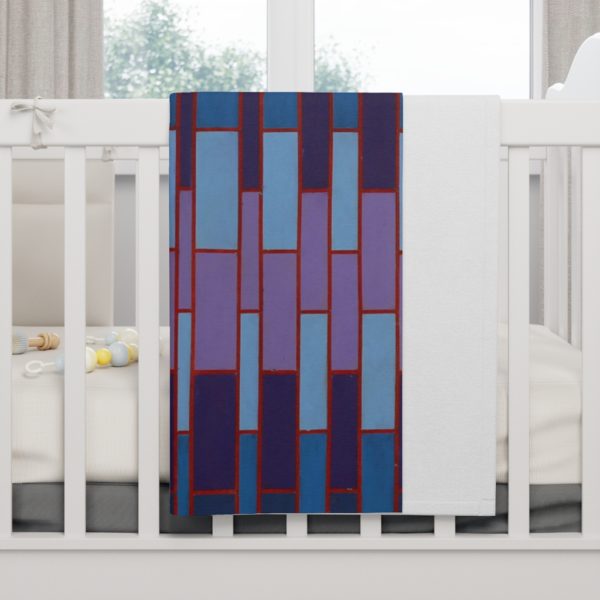 Kat's Purple and Blue Soft Fleece Baby Blanket - Image 4